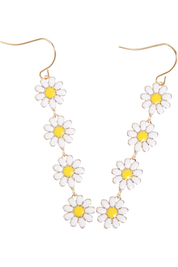 1 Pair Daisy Hook Earrings for Women Floral Drop Earrings for Teen Lightweight Summer Jewelry Unique Aesthetic present for Weddings and Special Occasions[w713]