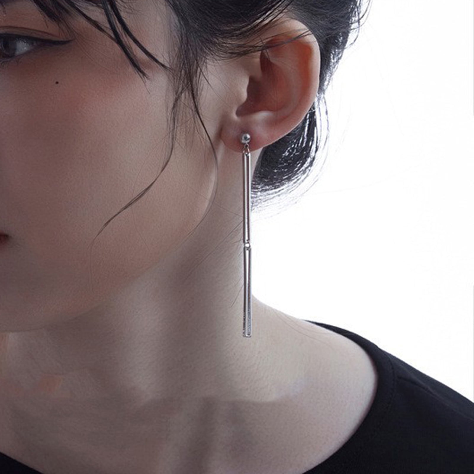 1 Pair Dangle Earrings Square Tassel Jewelry Korean Style