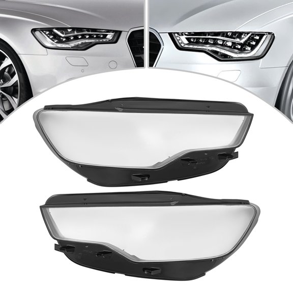 1 Pair Direct Replacement Headlight Lens Covers Left&Right Headlamps Cover For 2011-2015 Audi A6 C7