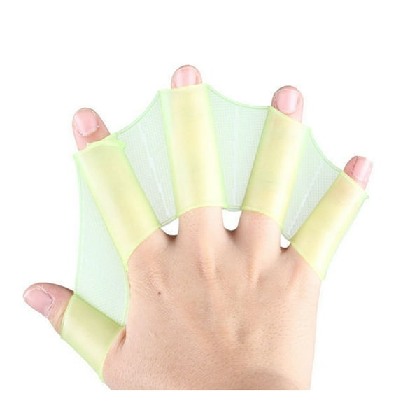 1 Pair Diving Gloves Finger Webbed Gloves Hand Fins Hand Flippers Silicone Training Paddles Swimming Web Water Sports Tool ,Easy to Wear