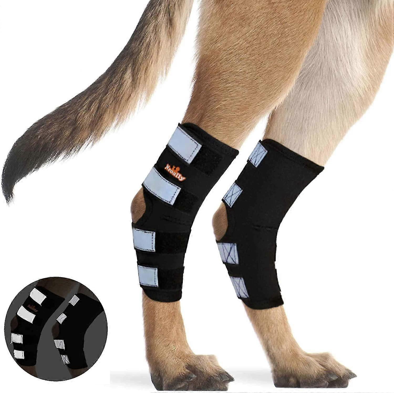 1 Pair Dog Rear Leg Brace Canine Rear Hock Joint Support With Safety ...