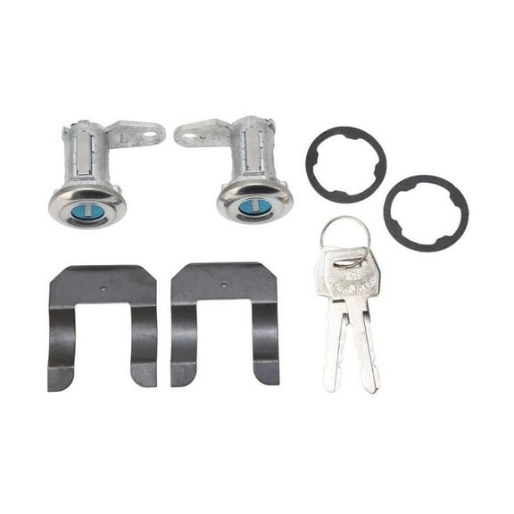 1 Pair Door Lock Cylinders Exterior Lock Set Metal Construction with 2 Keys for Pickup Truck Van Car
