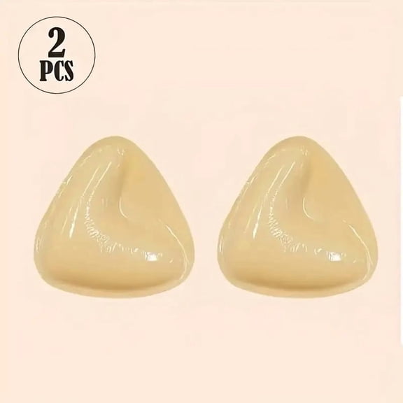 1 Pair of Double-Sided Adhesive Bra Lift Pads - Invisible Silicone Triangle Inserts for Strapless Bras, Bikinis, Swimsuits & Sports Bras - Natural Shape Enhancer