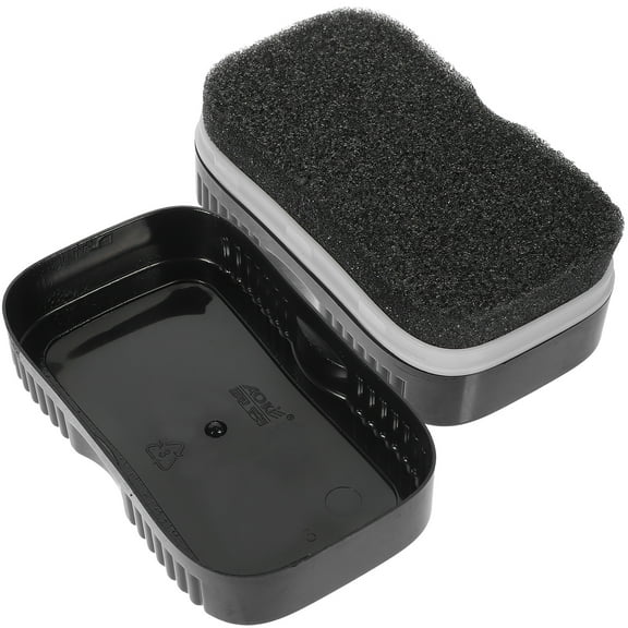 1 Pair Double-sided Shoe Polish Sponge High Density Sponge Leather Shoes Brush Cleaning Shoe Wax Brush Cleaner Tool (Random Color)