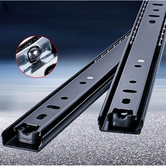 1 Pair Drawer Slides 14 Inch 2 Fold Heavy Duty Ball Bearing Full Extension Under-Mount Sliding Drawer Slides