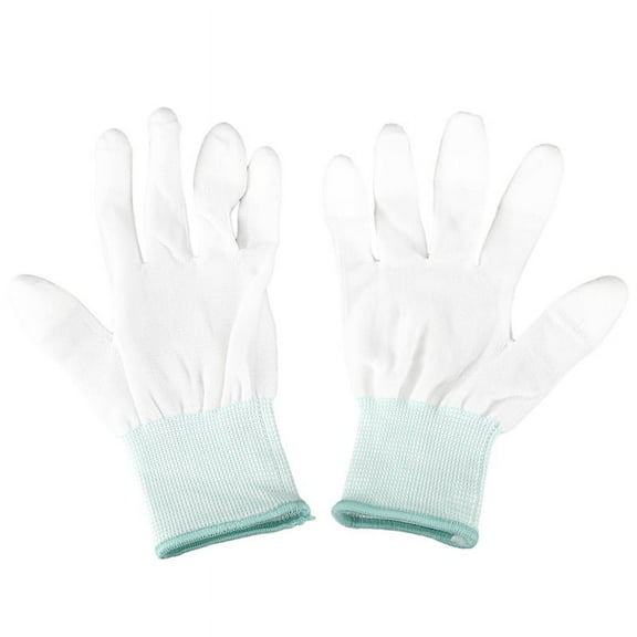 1 Pair ESD PC Computer Working Anti Skid Anti-static White Gloves