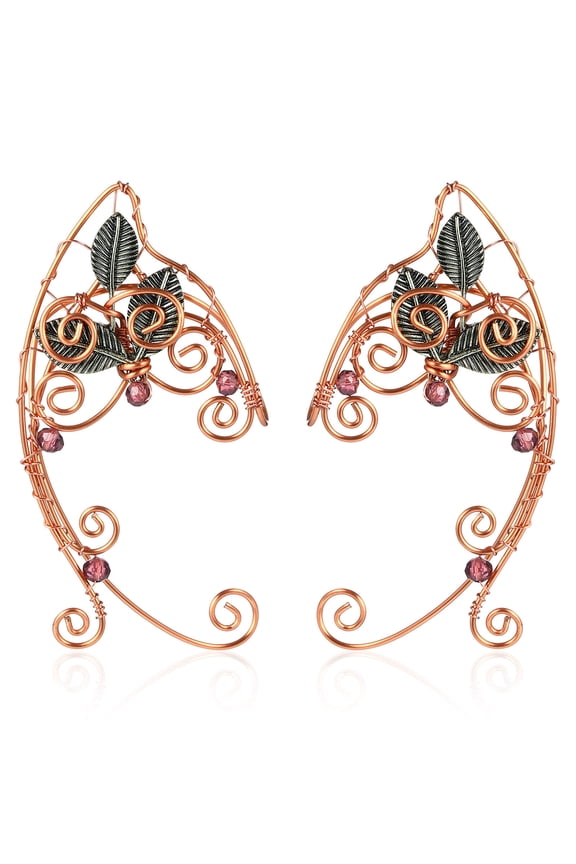 1Pair Clip on Ear Cuffs Vintage Elven Ear Wrap Earrings Assorted Color for Decor