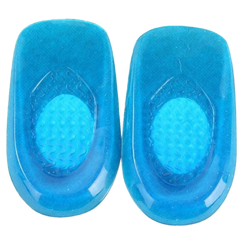 1 Pair Elastic Gel Heel Insoles Heel Pads Shockabsorbing Half Pad Heel