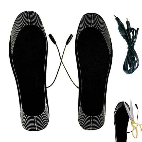 1 Pair Electric Heated Insole,Winter Foot Warmers USB Rechargeable Shoes Boot Heater Washable Reusable for Men and Women