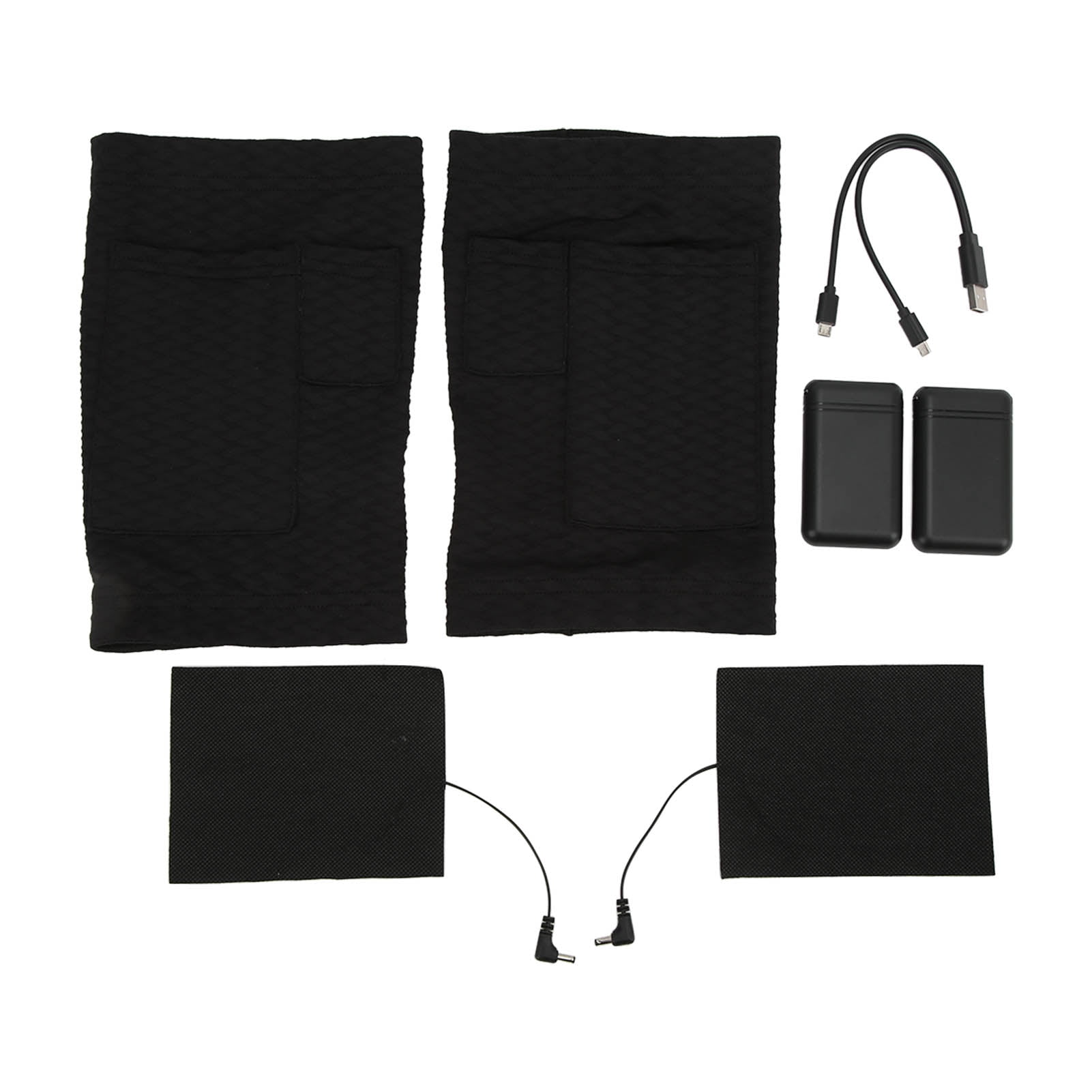 1 Pair Electric Heated Knee Pads Brace Wrap USB Rechargeable Knee