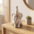 thumbnail image 1 of 1 Pair Elephant Decor Figurine Resin Elephants Statue Decor for Home Office Bookshelf Stand Shelf Living Room Bedroom Decorations Gifts for Women Mom, 1 of 7