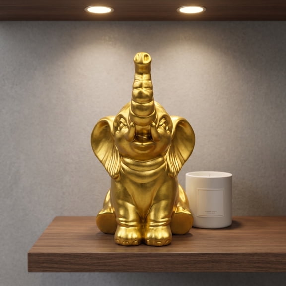 1 Pair Elephant Decor Figurine Resin Elephants Statue Decor for Home Office Bookshelf Stand Shelf Living Room Bedroom Decorations Gifts for Women Mom