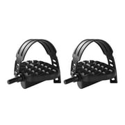 1 Pair Exercise Bike Pedals with Straps Bike Indoor Stationary Platform Pedals Replacement Part, Long 9/16 Long B