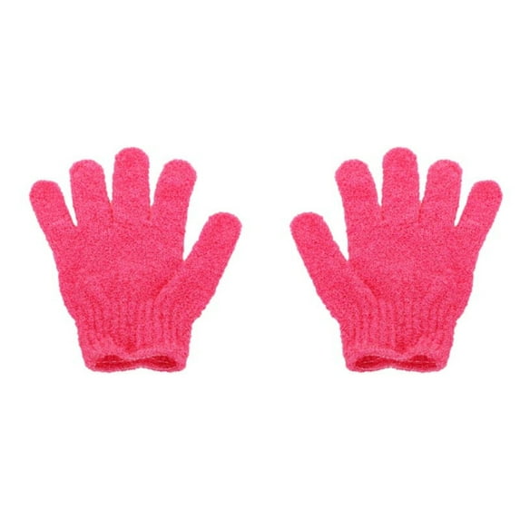 1 Pair Exfoliating Gloves - Premium Scrub Wash Mitt for Bath or Shower - Luxury Spa Exfoliation Accessories For Men and Women, 5.9x7.28 Inch, Hot Pink