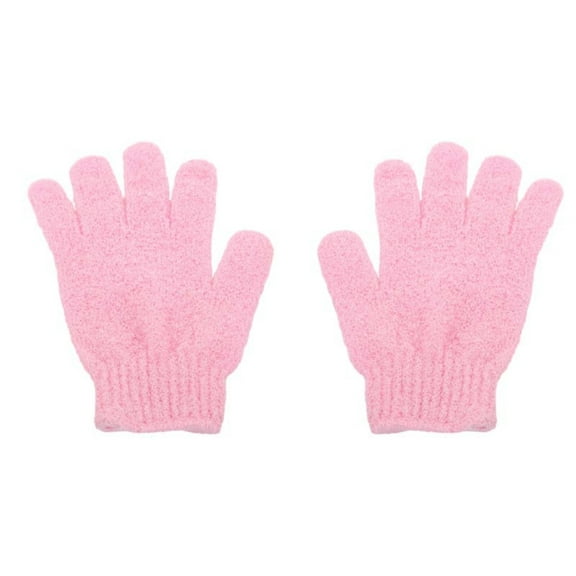 1 Pair Exfoliating Gloves - Premium Scrub Wash Mitt for Bath or Shower - Luxury Spa Exfoliation Accessories For Men and Women, 5.9x7.28 Inch, Pink