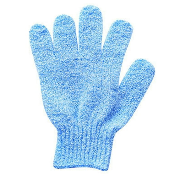 1 Pair Exfoliating Gloves for Shower, 3 Colors Body Exfoliator Polyester Glove, Scrub Exfoliate Glove Mitt Bath Face Spa Hand Scrubber Wash Deep Scrubbing Dead Skin for Women Men,Blue