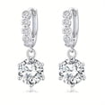 thumbnail image 1 of 1 Pair Exquisite 925 Sterling Silver 2 Carat*2 Moissanite Drop Earrings - Elegant Classic Design - Perfect for Romantic Occasions, Valentines Day, Party, Vacation, Banquet, Birthday, Christmas, 1 of 6