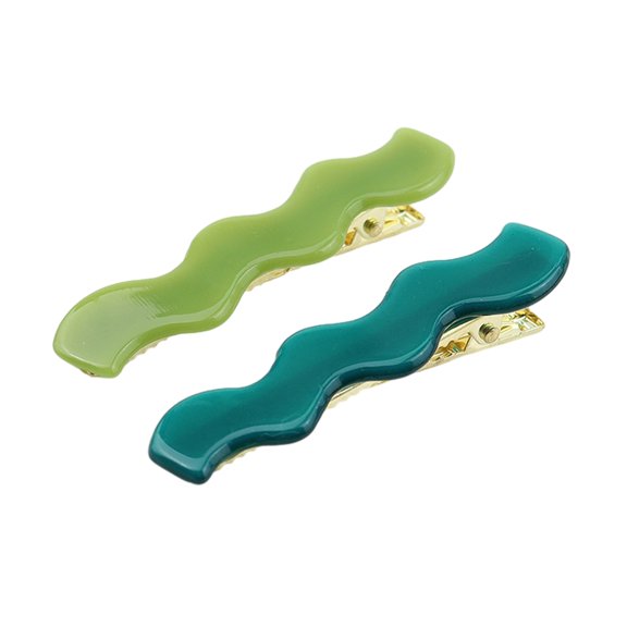 1 Pair Exquisite Hair Pin Anti-slip Metal Clip Decorative Beautiful Wave Shape Side Bangs Clip Styling Tool