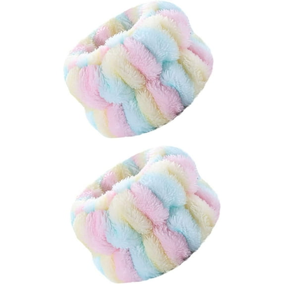 1 Pair Face Washing Wristbands Microfiber Spa Wrist Washband Washing Face Wrist Wash Band Towel Absorbent Elastic Wristbands Prevent Liquid