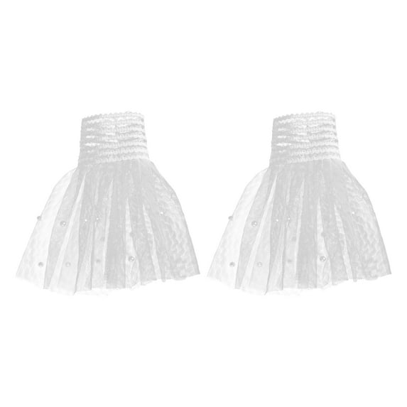1 Pair Fake Cuff Faux Pearl Decoration Detachable Charming Decorative Chiffon Women Girls Fake Sleeves Sweater Accessories