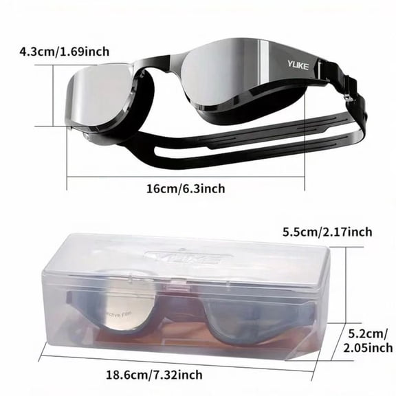 1 Pair Fashion Anti-Fog Swimming Goggles, High Definition Clear Vision - Waterproof, Adjustable Strap, Unisex Design, Suitable For Swimming Training And Aquatic Sports