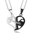 thumbnail image 1 of 1 Pair Fashion Couple Heart Shape Pendant Key Necklace For Women For Man "love You" Unisex Lovers Couples Jewelry Fashion Gift Accessories, 1 of 5