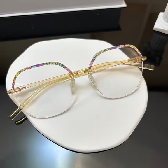 1 Pair Fashionable Frameless Polygonal Reading Glasses for Presbyopia - Lightweight Vision Aid for Men Women