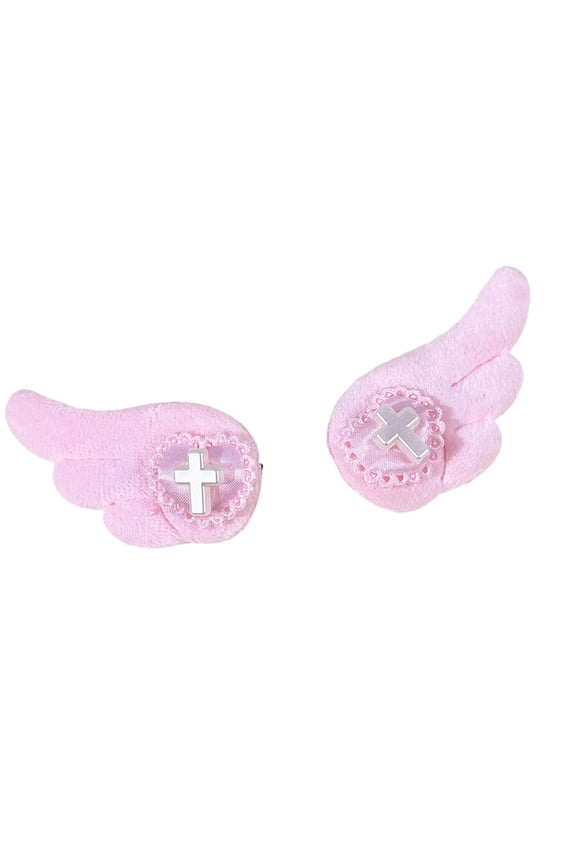 1 Pair Fashionable Hair Clip Hair Barrette Decorated With Angel Wing And Love Great For Gift Giving