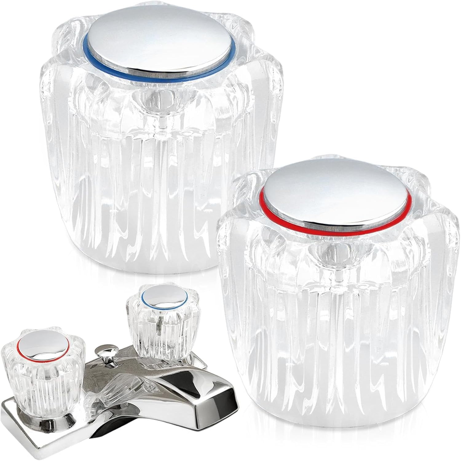 1 Pair Faucet Handle Replacement, Shower Knob Replacement, Compatible