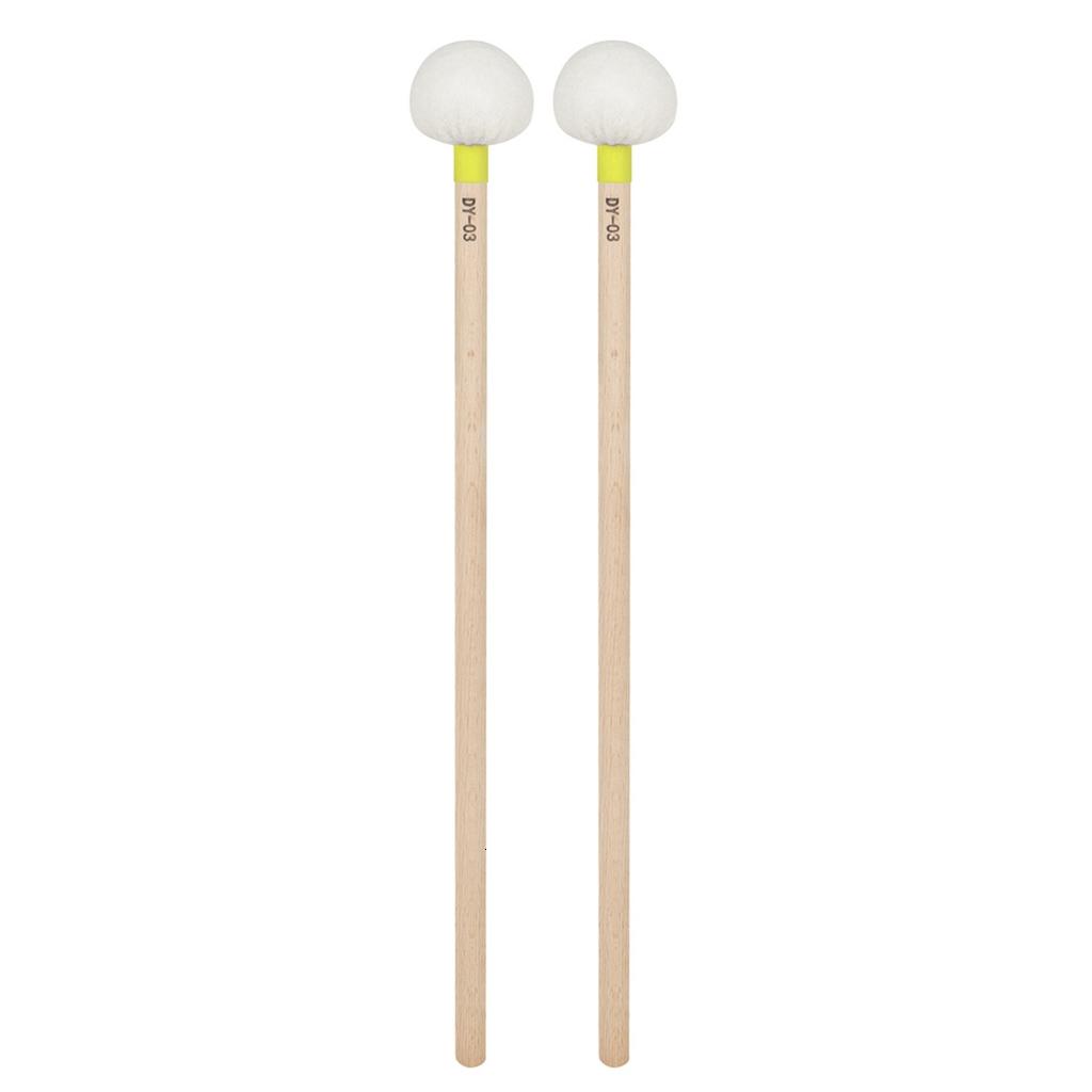1 Pair Felt Head Timpani Mallet Drumstick Wood Handle Percussion Band Stick Marchings Snares Drum Stick Hammer