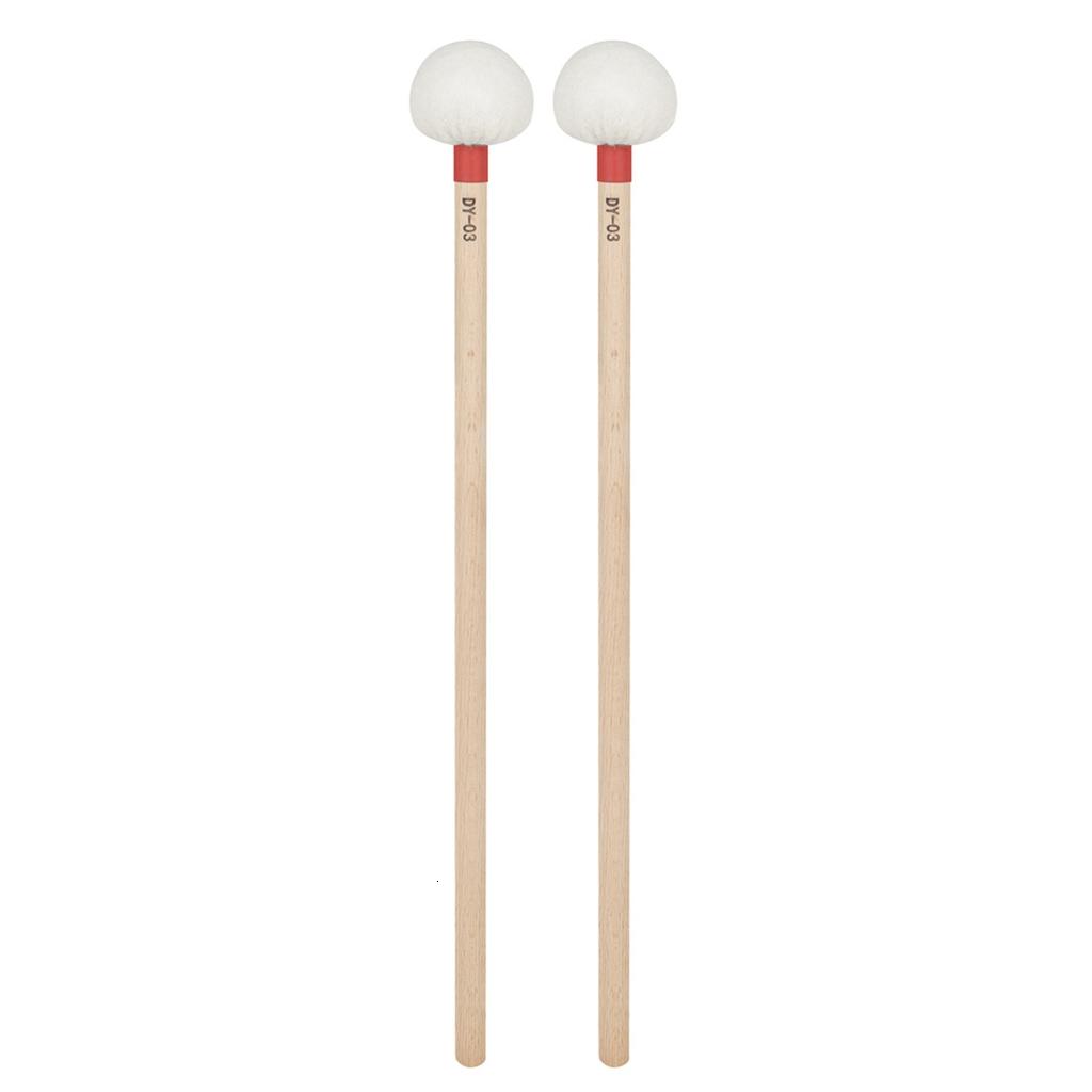 1 Pair Felt Head Timpani Mallet Drumstick Wood Handle Percussion Band Stick Marchings Snares Drum Stick Hammer