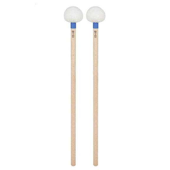 1 Pair Felt Head Timpani Mallet Drumstick Wood Handle Percussion Band Stick Marchings Snares Drum Stick Hammer