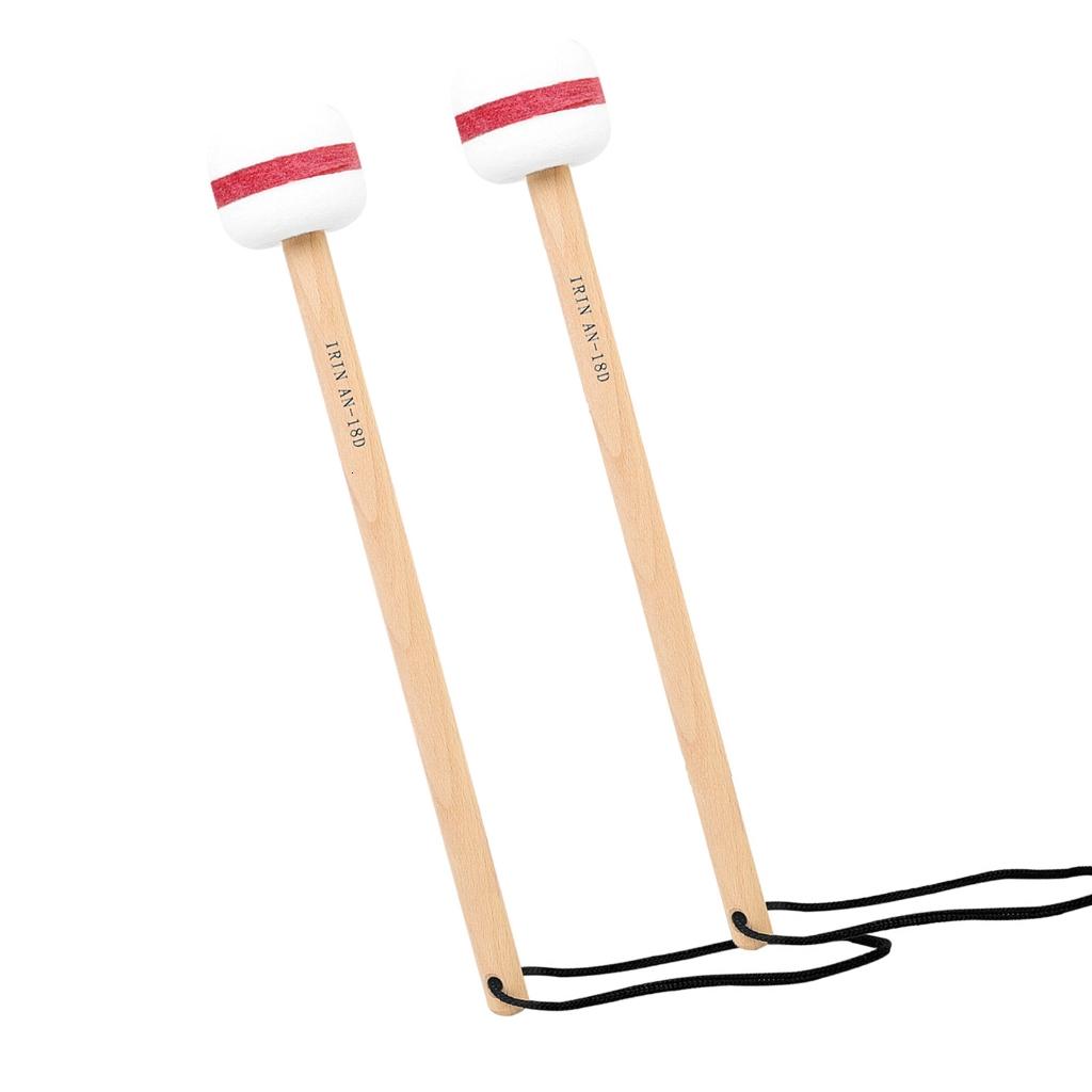 1 Pair Felt and Wood Drumsticks Professional Drum Stick Instrument Accessories for Professional Drummers and Beginners