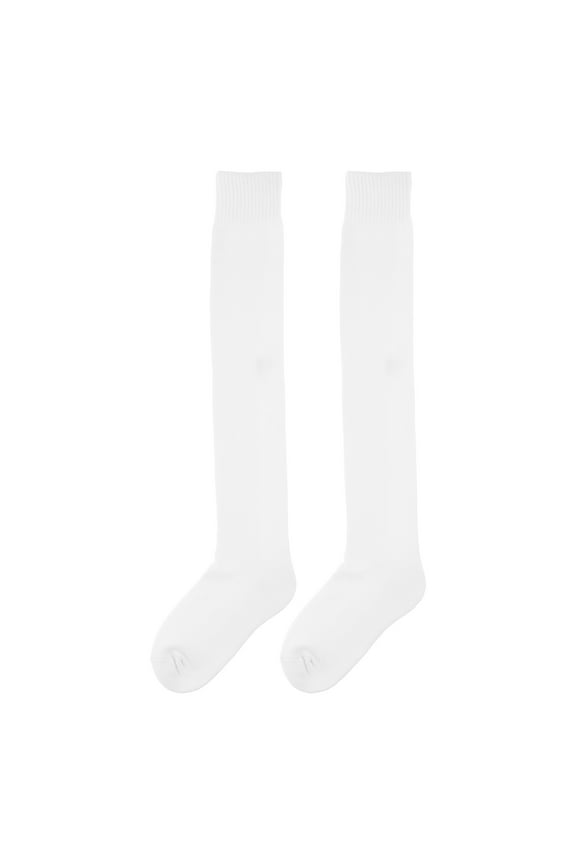Women's White Cotton Softball Socks, 1 Pair Athletic Socks for Outdoor Sports and Training