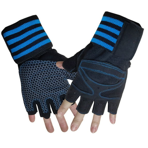 1 Pair Fingerless Bike Glove Anti-slip Shock Absorbing Unisex Good Toughness Fitness Half Gloves for Training