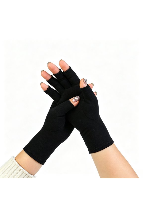 1 Pair Fingerless Compression Hand Sleeves, Breathable Stretch Hand Support Gloves, Unisex Daily Hand Stabilizer for Typing & Sports