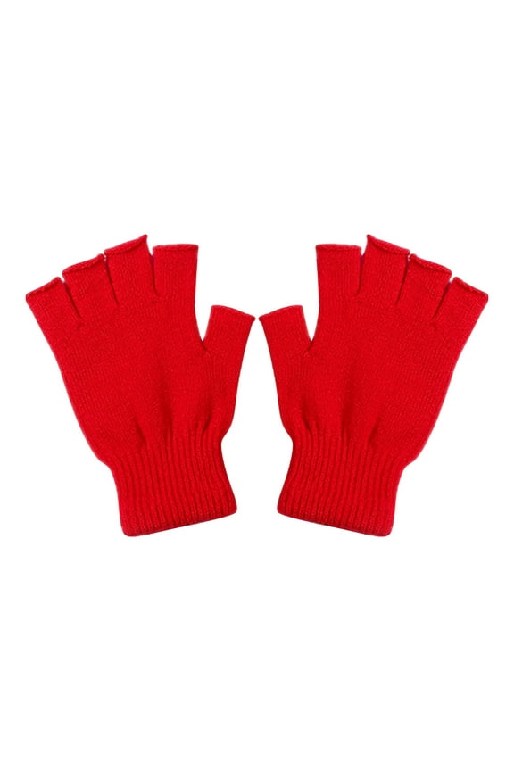 1 Pair Fingerless Gloves, Half Finger Winter Warm Knit, Unisex Fingerless Gloves for Thermal Working Running Biking Driving Typing