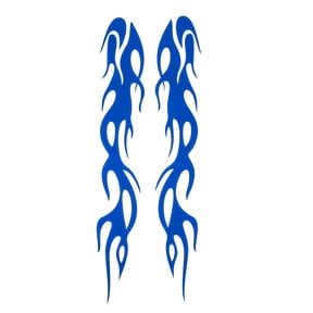 1 Pair Flame Pattern Car Bumper Sticker Decal Waterproof PET BlueMotorbike Window Laptops Suitcase Scratch Blocking Sticker 24x4cm