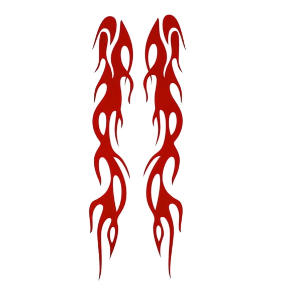 1 Pair Flame Pattern Car Bumper Sticker Decal Waterproof PET RedMotorbike Window Laptops Suitcase Scratch Blocking Sticker 24x4cm