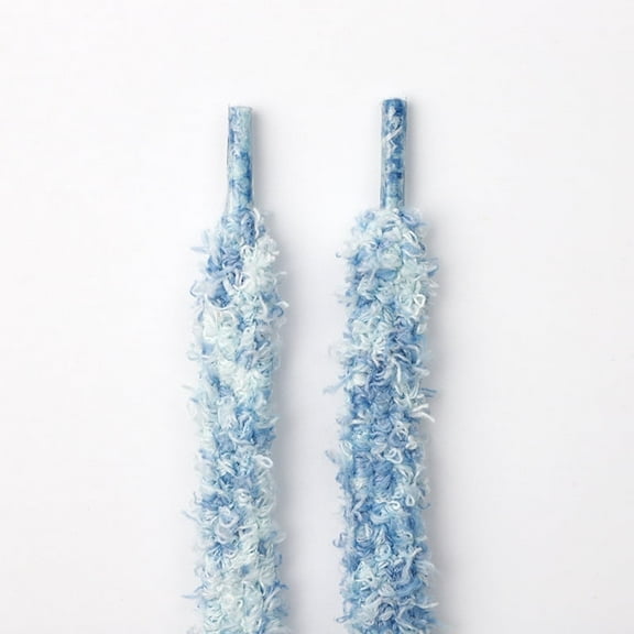 1 Pair Flat Fuzzy Shoe laces: 1.3CM Soft Wide Colorful Plush Shoelaces for Sneakers Athletic - 47 inch / 120CM