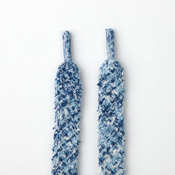 1 Pair Flat Fuzzy Shoe laces: 1.5CM Soft Wide Plush Shoelaces for Sneakers Athletic - 47 inch / 120CM