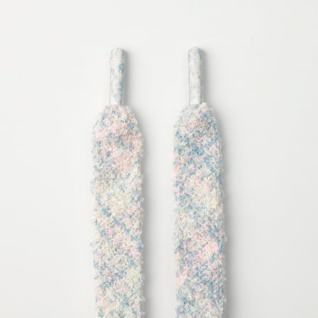 1 Pair Flat Fuzzy Shoe laces: 1.5CM Soft Wide Plush Shoelaces for Sneakers Athletic - 47 inch / 120CM