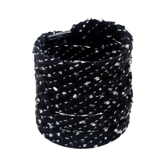 1 Pair Flat Fuzzy Shoe laces: 1.5CM Wide Soft Plush Sneakers Shoelaces  - 47 inch / 120CM