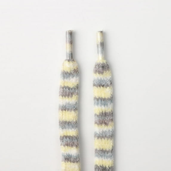 1 Pair Flat Stripe Fuzzy Shoe laces: 1.3CM Soft Wide Plush Shoelaces for Sneakers Athletic - 47 inch / 120CM