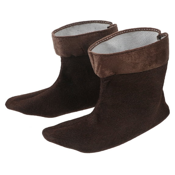 FONDOTIN 1 Pair Soft Plush Rain Boot Liners Black Warm Boot Inserts for Winter Outdoor Comfort