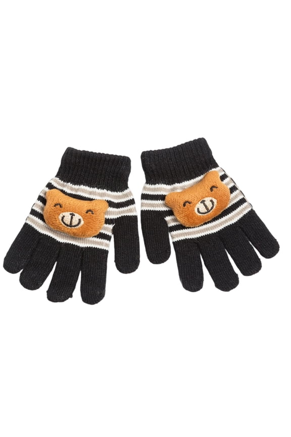 1 Pair Flexible Knitted Mitts Kids Cold Weather Gloves Nonslip Design For Snowman Building Winter Sports