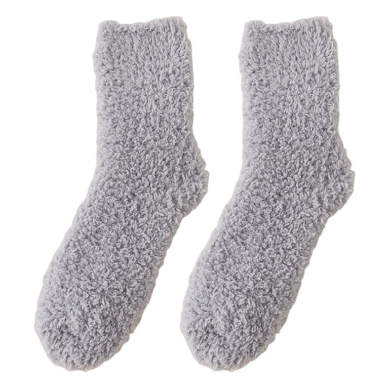 Grey fuzzy socks deals