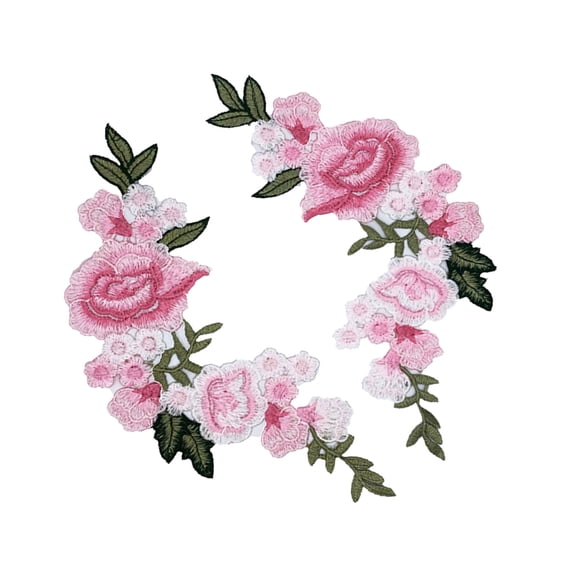 1 Pair Flower Embroidered Sew On Patches Embroidery Applique Embroidery Decoration for Clothes Jeans Blouses Sewing