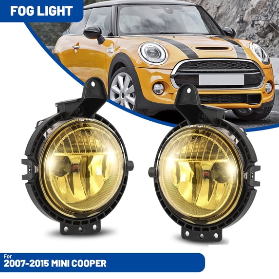 1 Pair Fog Lights Lamps Assembly Compatible with 2007-2015 Mini Cooper,Driver & Passenger Driving Fog Lamps w/ H8 12V 35W,Yellow Lens