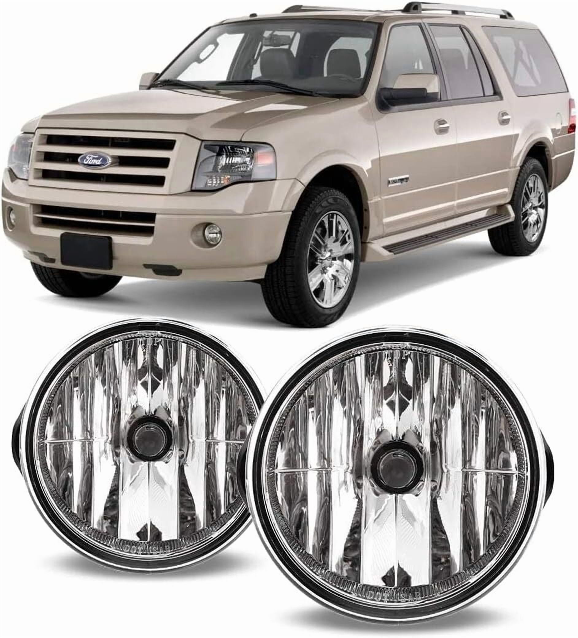 1 Pair Fog Lights Lamps Assembly Fit for 2007-2014 Ford Expedition,OEM Replacement Fog Lamps for 2008-2011 Ford Ranger,Clear Lens